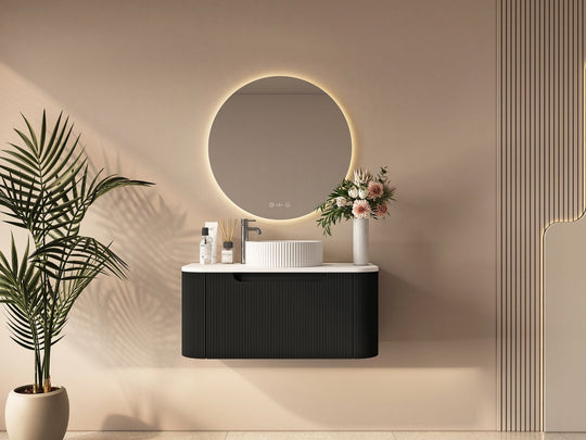 Rome 750mm Wall-Hung Cabinet - Matt Black