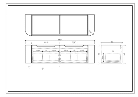 Rome 1500mm Wall-Hung Cabinet - Matt White