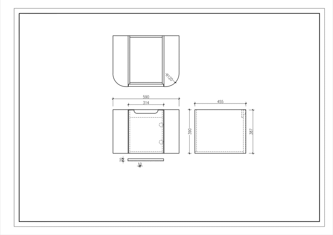 Rome 600mm Wall-Hung Cabinet - Bur Oak