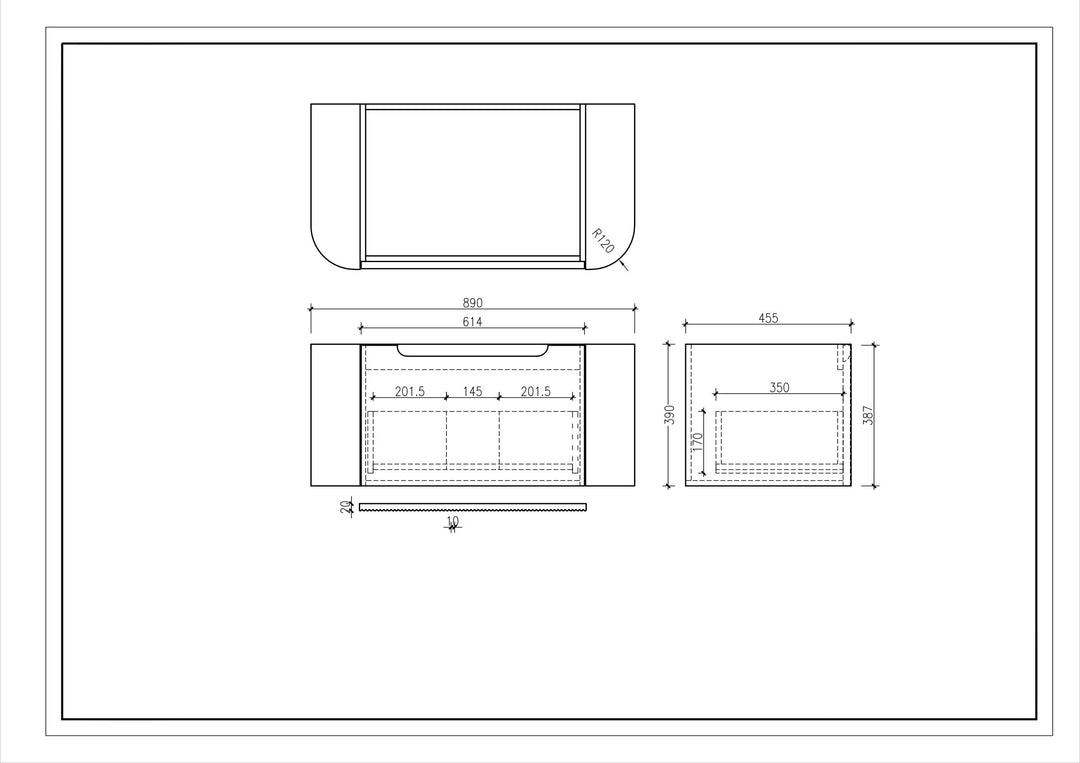 Rome 900mm Wall-Hung Cabinet - Matt White