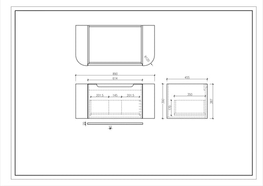 Rome 900mm Wall-Hung Cabinet - Matt White