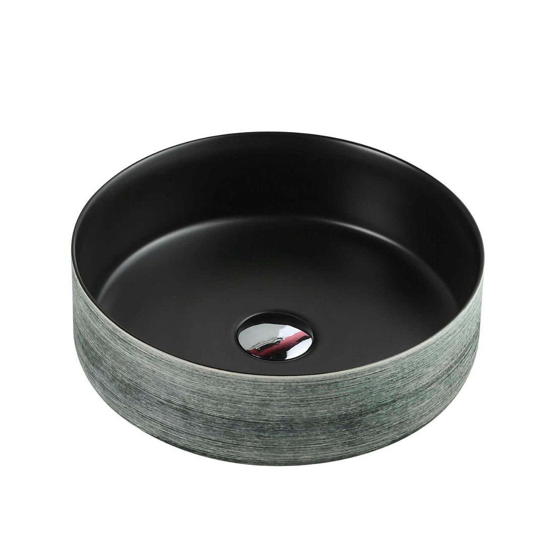 Sasso 31 Counter-top Round Basin - Touchline Black