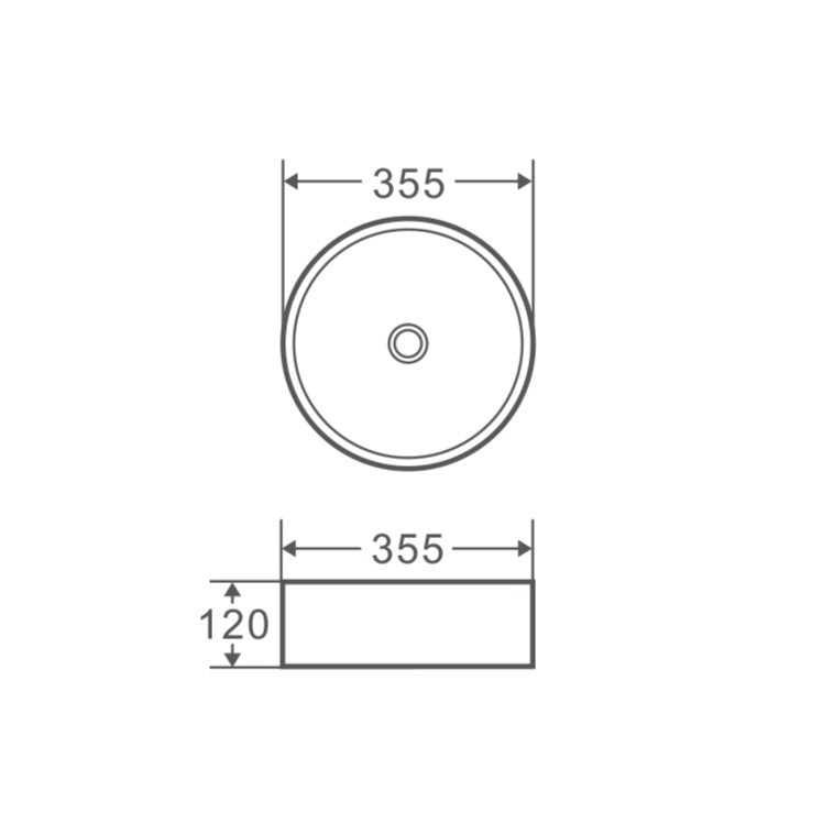 Sasso 31 Counter-top Round Basin - Touchline Black