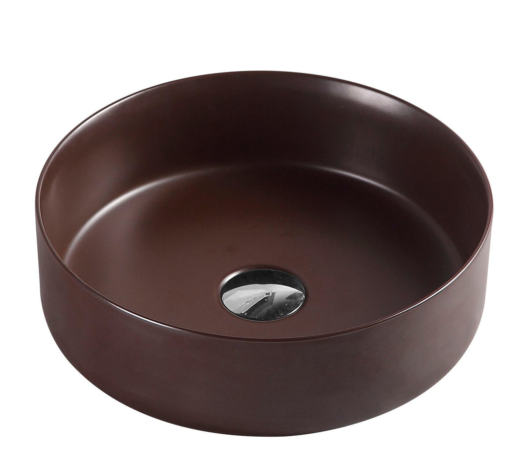 Sasso 34 Counter-top Round Basin -  Cappuccino