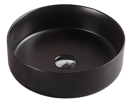 Sasso 34 Counter-top Round Basin - Matt Black