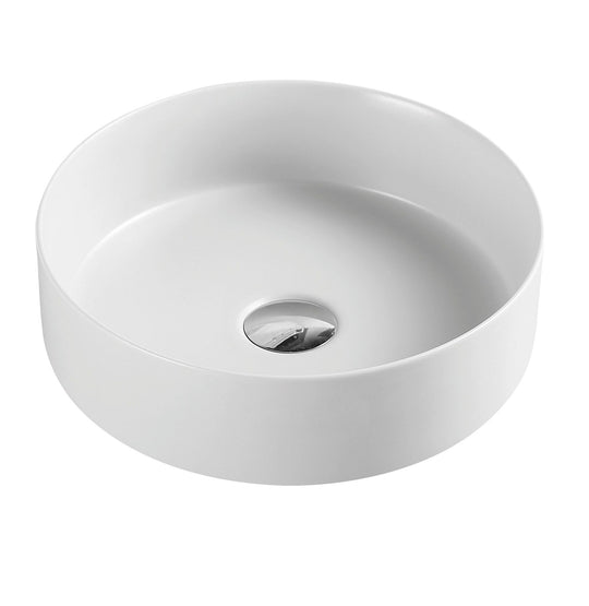 Sasso 34 Counter-top Round Basin - Matt White