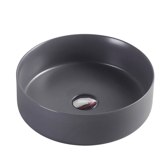 Sasso 34 Counter-top Round Basin - Nero Grey