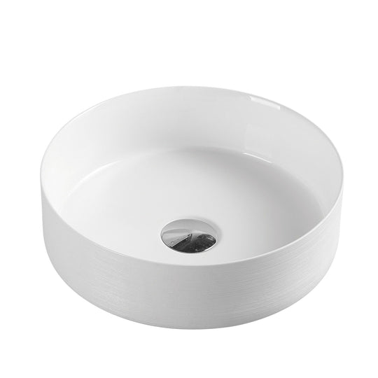 Sasso 34 Counter-top Round Basin - Touchline White