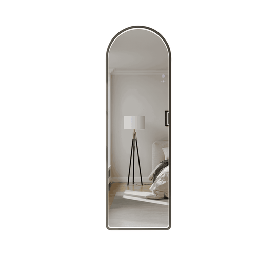 Saga 500×1600mm Freestanding LED Arch Mirror - Gun Metal