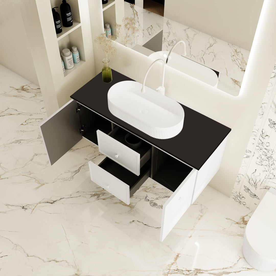 Seattle 1200mm Wall-Hung Cabinet - Matt White