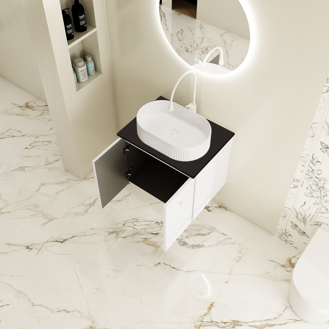 Seattle 600mm Wall-Hung Cabinet - Matt White
