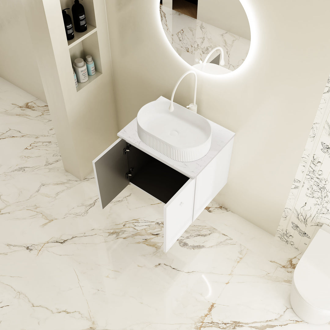 Seattle 600mm Wall-Hung Cabinet - Matt White