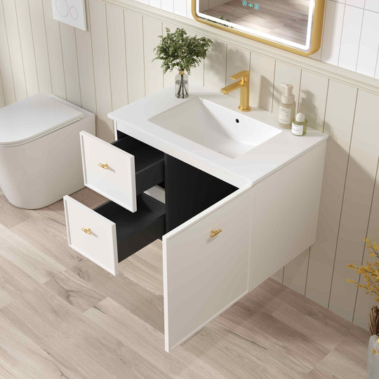 Seattle 750mm Wall-Hung Cabinet - Matt White
