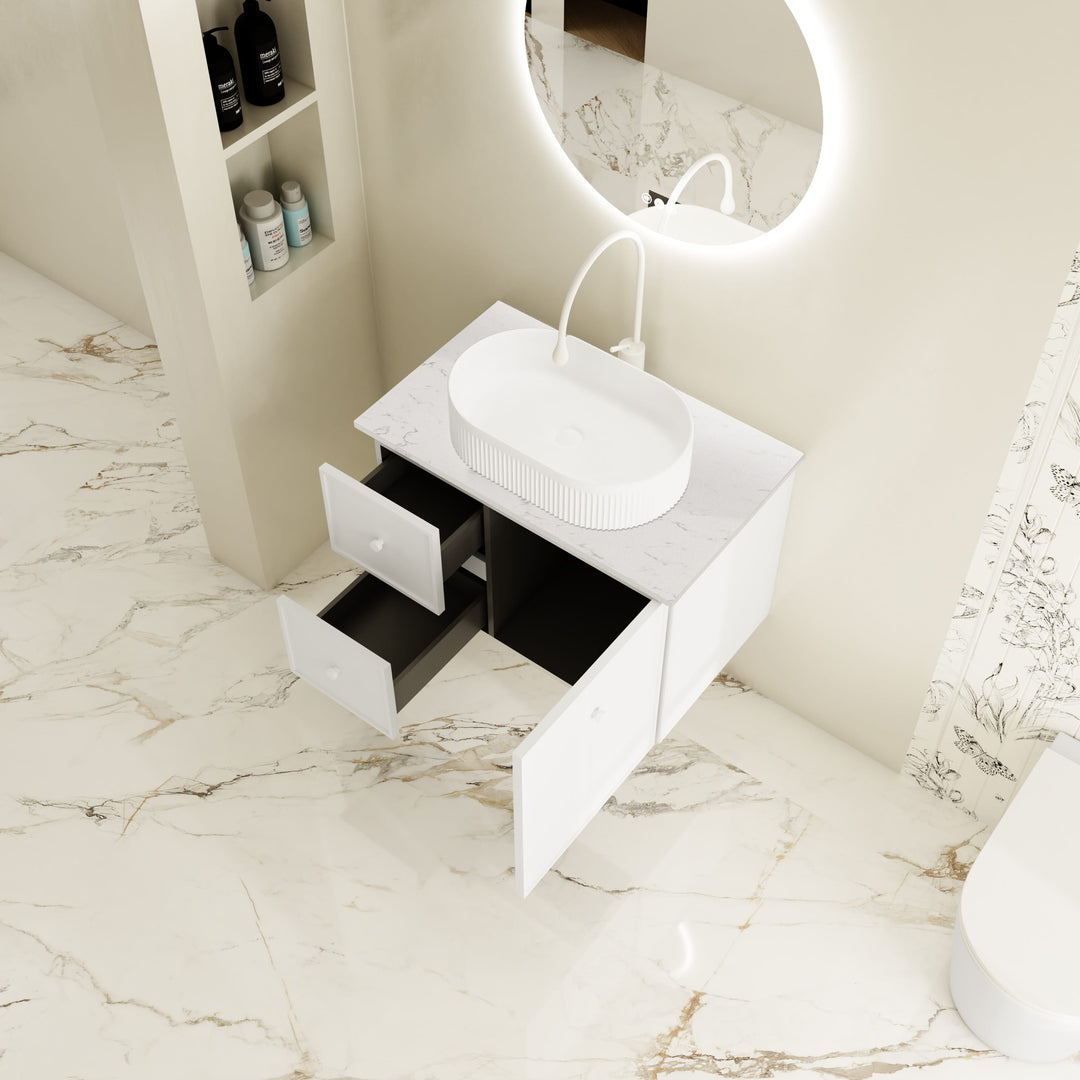 Seattle 750mm Wall-Hung Cabinet - Matt White