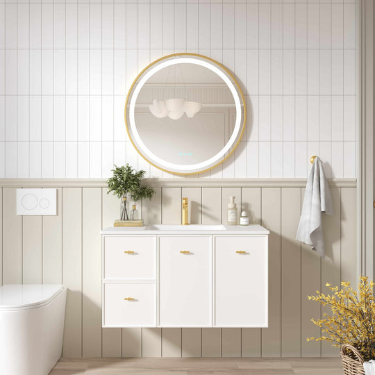 Seattle 900mm Wall-Hung Cabinet - Matt White