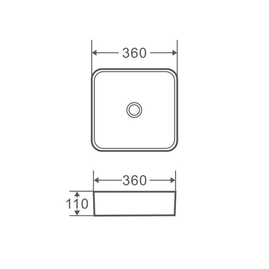 SQ 36 Above Counter Square Basin