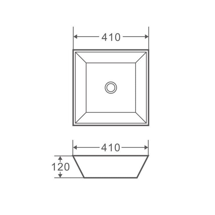 SQ 41 Above Counter Square Basin