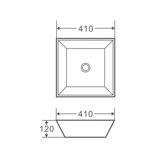 SQ 41 Above Counter Square Basin