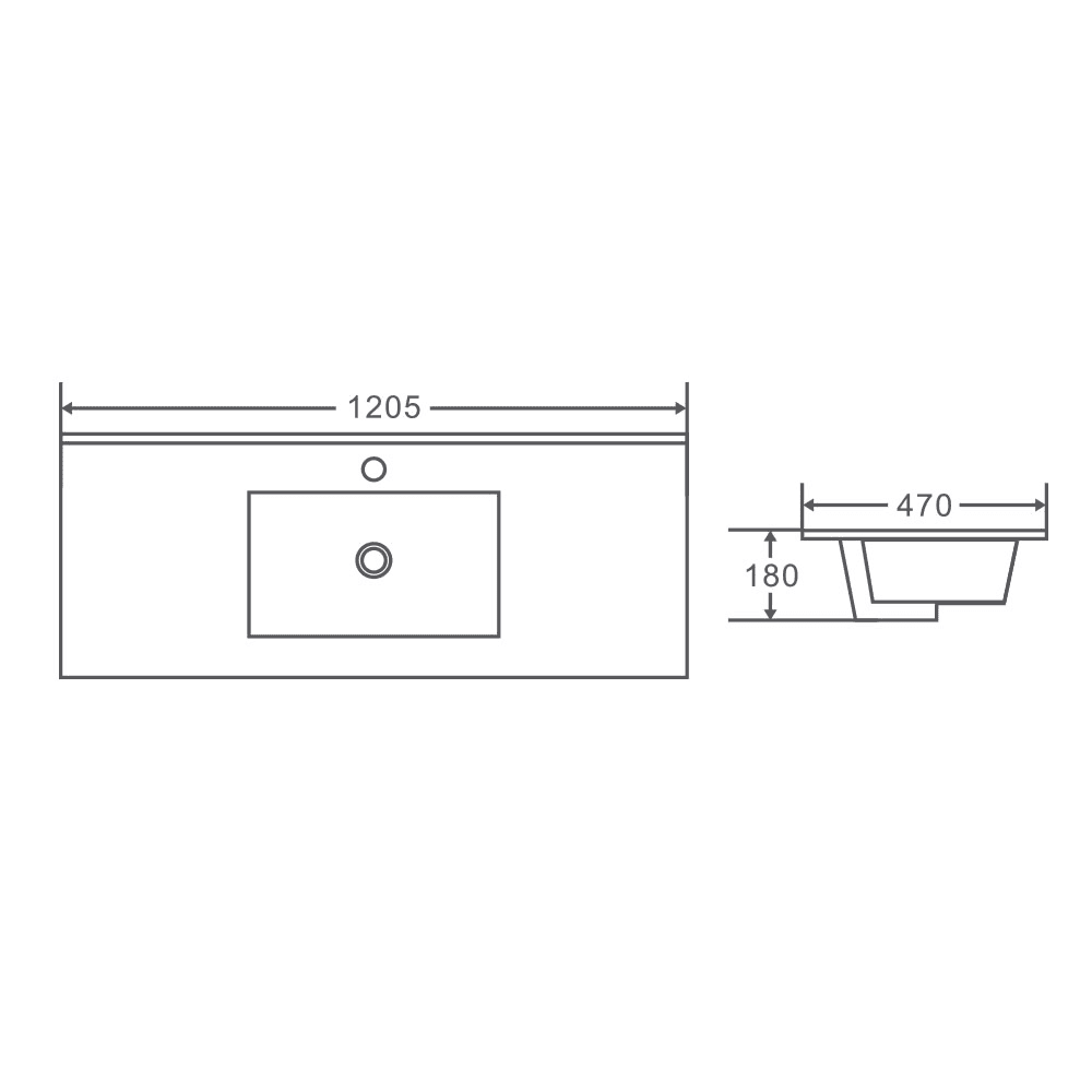 Meuble-lavabo suspendu BIANCA 750 mm blanc brillant