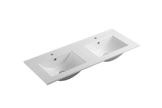 Mercio 1200mm Double Bowl Ceramic Top Vanity Basin