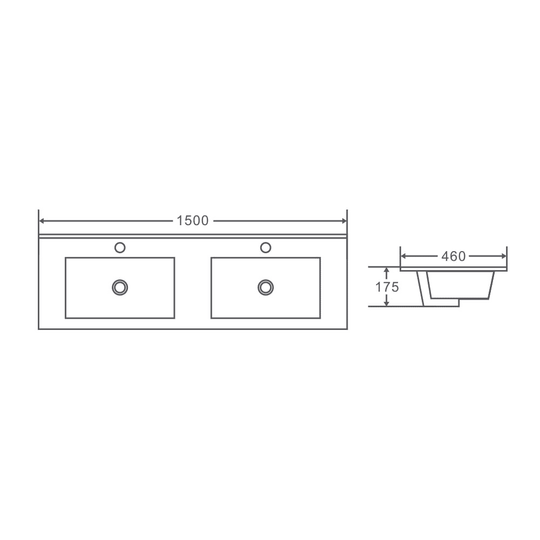 Meuble-lavabo suspendu BIANCA 750 mm blanc brillant