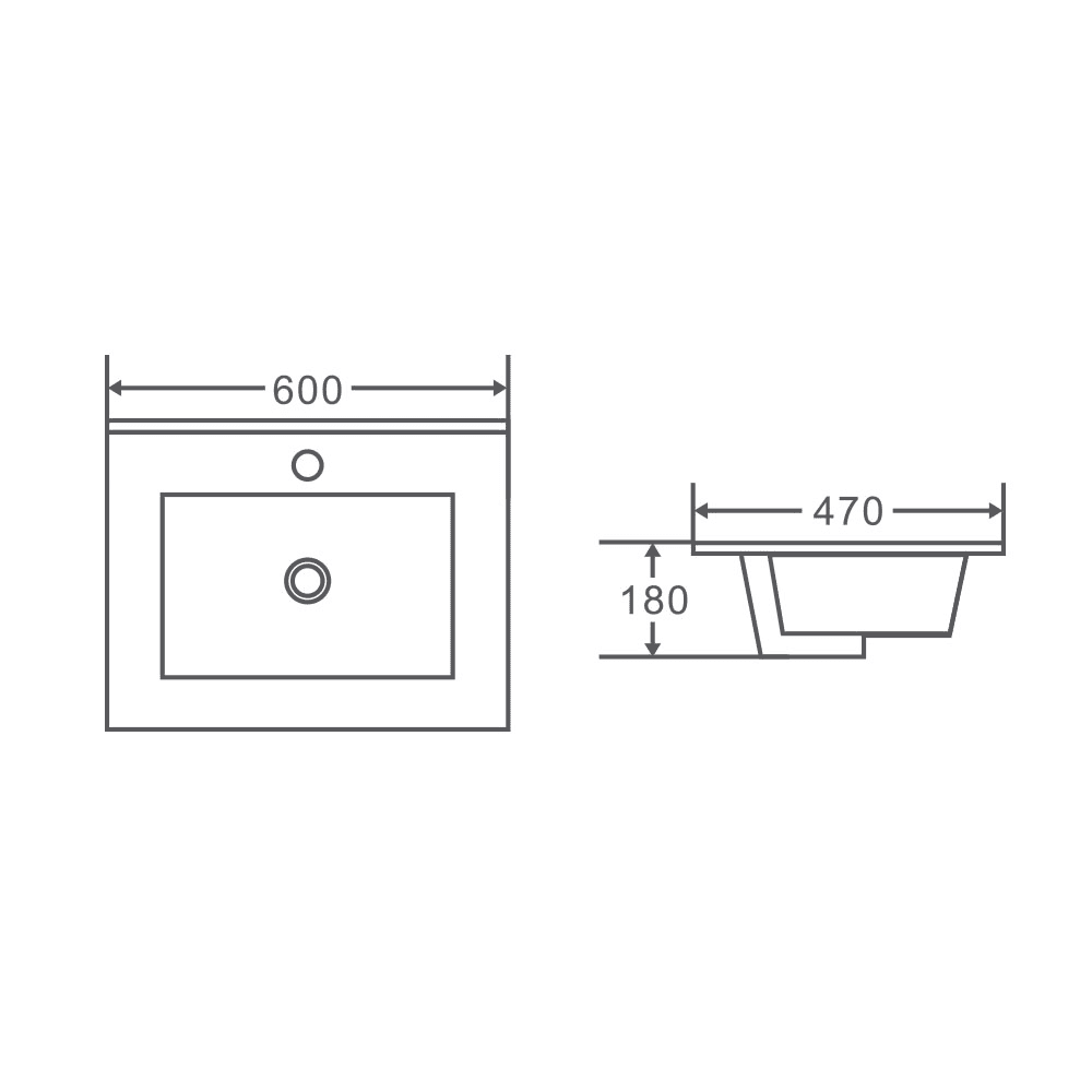 Meuble-lavabo suspendu BIANCA 750 mm blanc brillant