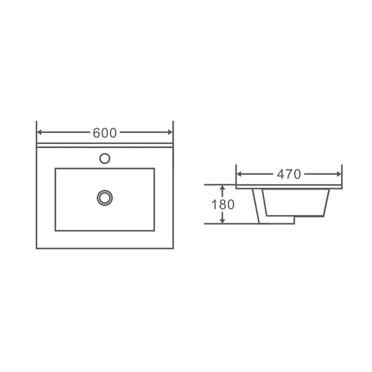 HERA 600mm Wall-Hung Vanity - Black Oak