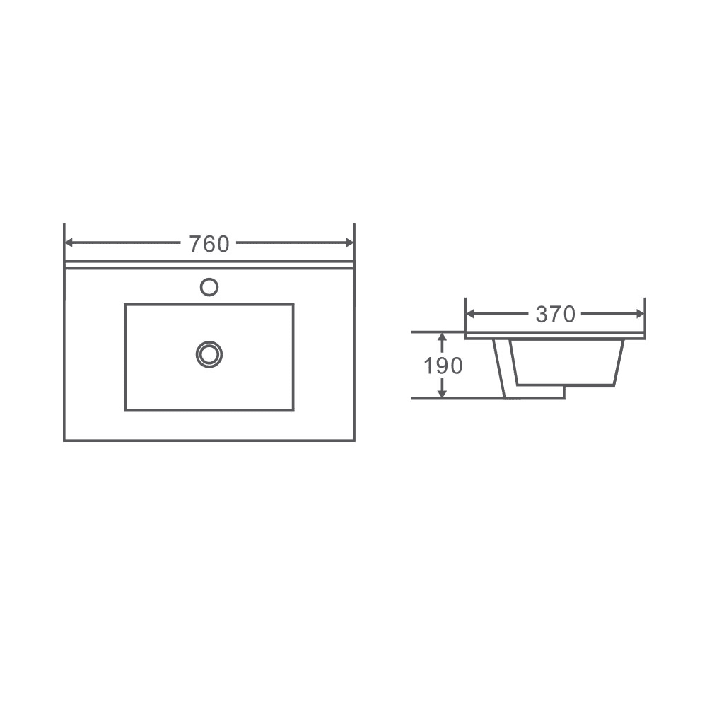 Meuble-lavabo sur pied BIANCA MDF SLIM 900 mm blanc brillant