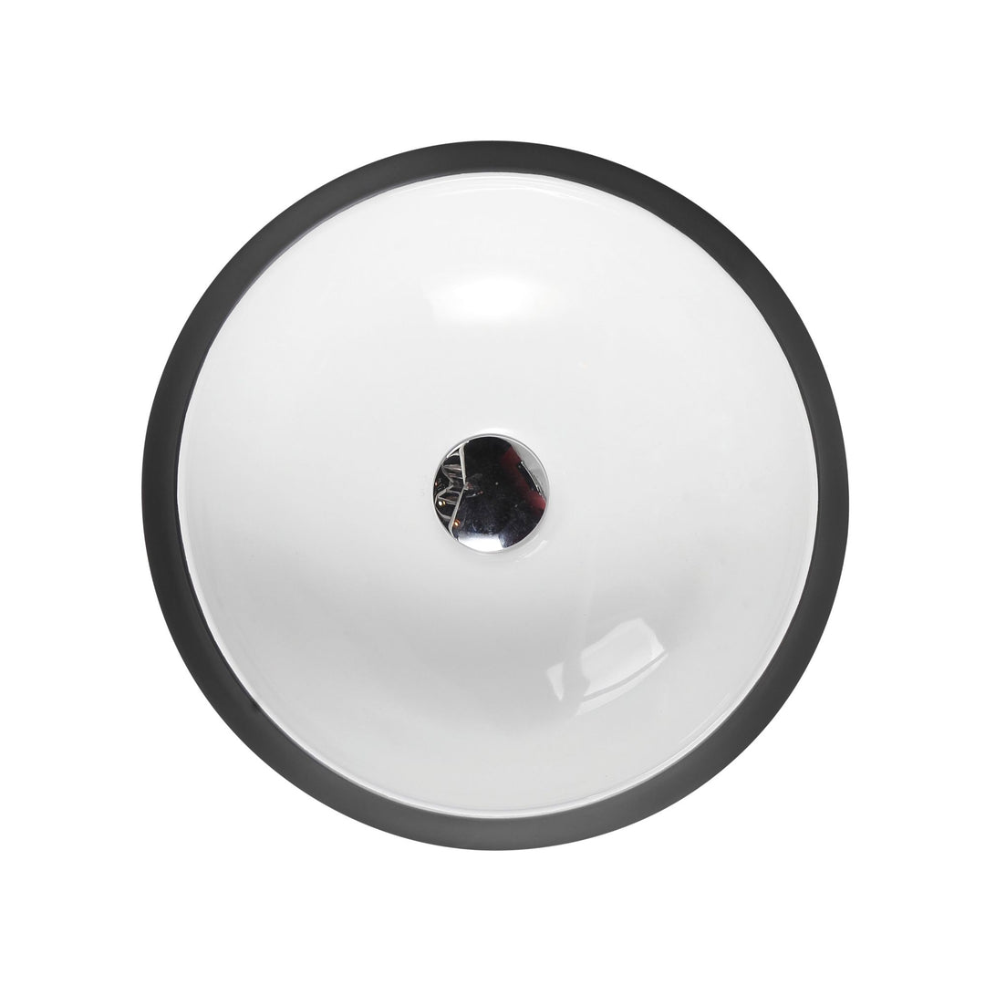 Trier 32 Counter-Top Round Basin - White with Gunmetal Finishing