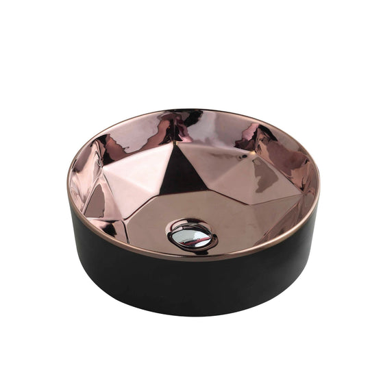 Trier 53 Counter-Top Round Basin - Art Rose Gold with Matt Black