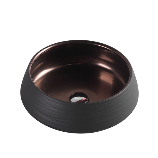 Trier 75 Counter-Top Round Basin - Bronze with Art Matt Black