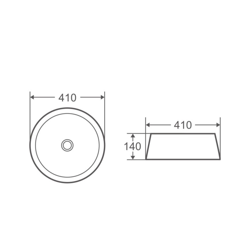 Trier 75 Counter-Top Round Basin - Bronze with Art Matt Black