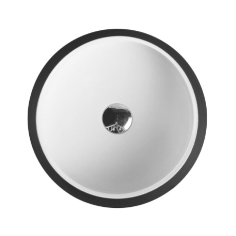 Trier 80 Counter-Top Round Basin - White with Art Matt Black