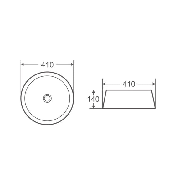 Trier 80 Counter-Top Round Basin - White with Art Matt Black