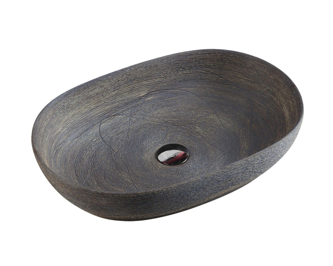 Vale 95 Counter-Top Oval Basin - Natural Oak