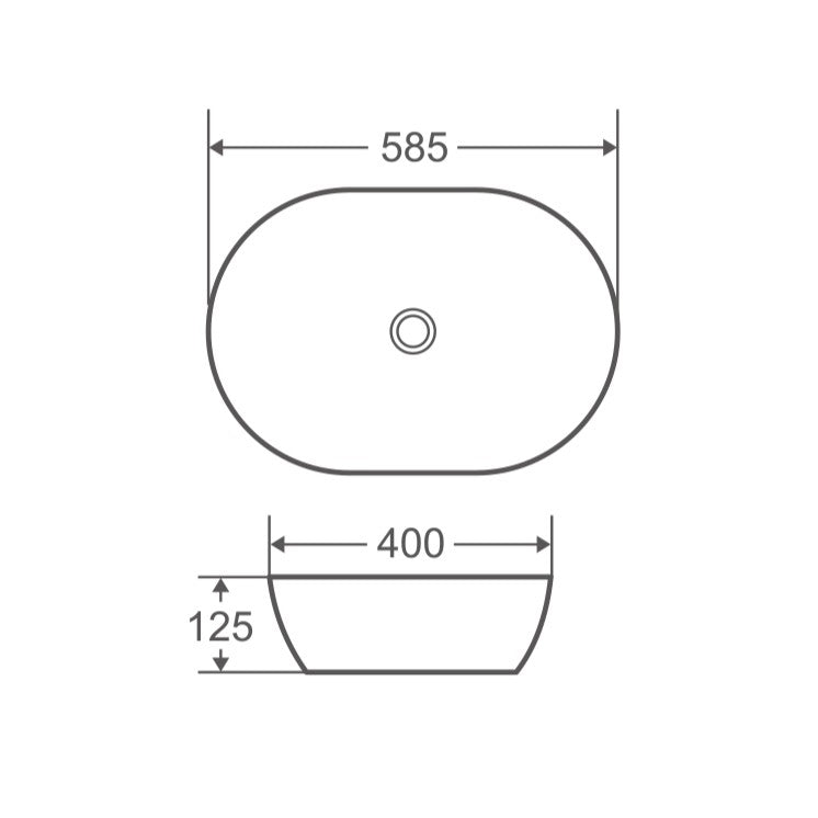 Vale 95 Counter-Top Oval Basin - Natural Oak