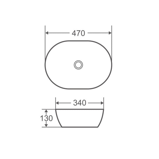 Vale 97 Counter-Top Oval Basin - Matt Pink