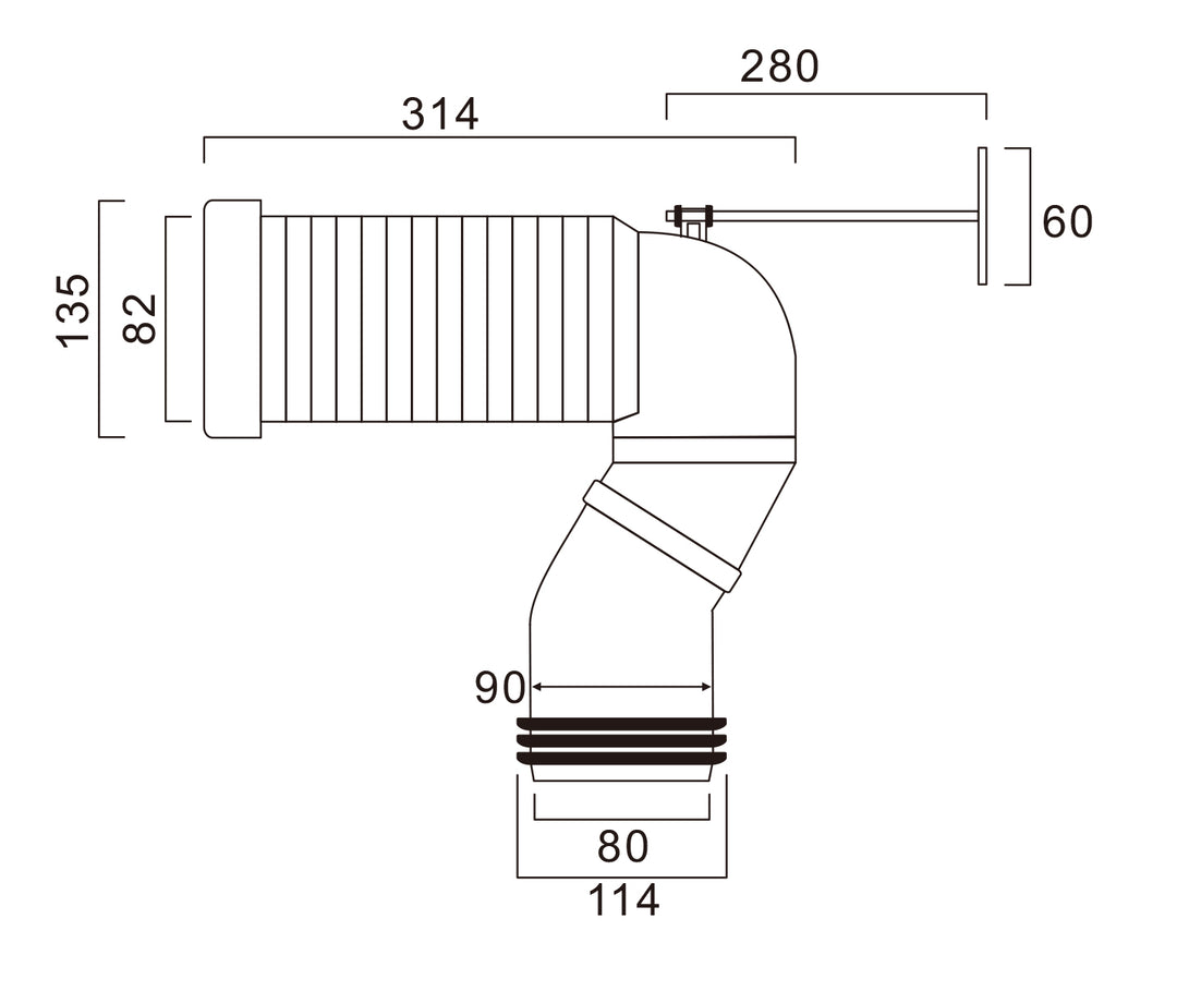 S-Trap Set-Out Pipe 100-250mm