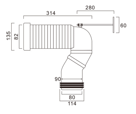 S-Trap Set-Out Pipe 100-250mm