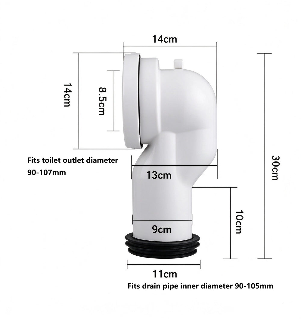 S-Trap Set-Out Pipe 85–105mm for Kyoto Toilet
