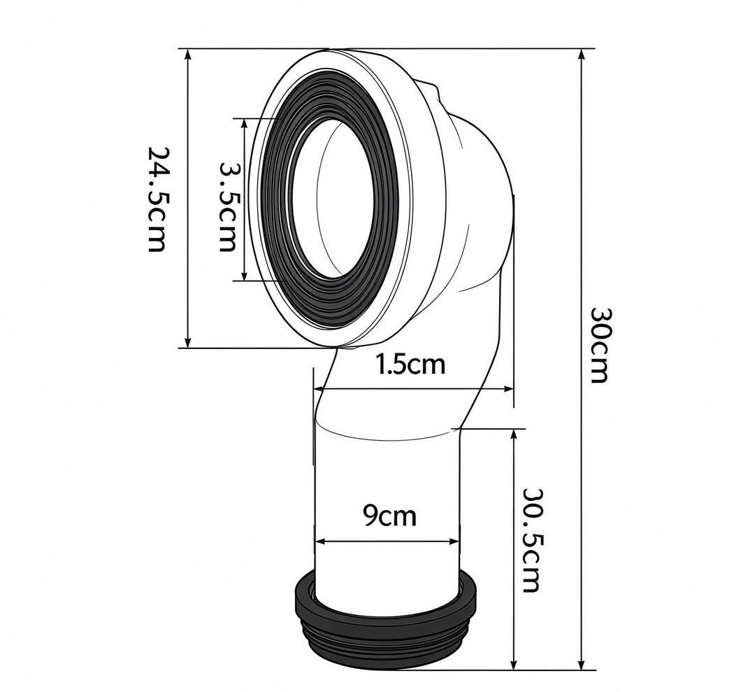S-Trap Set-Out Pipe 105-135mm for Kyoto Toilet