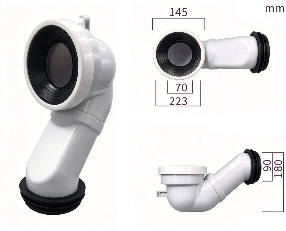 S-Trap Set-Out Pipe 135–165mm for Kyoto Toilet