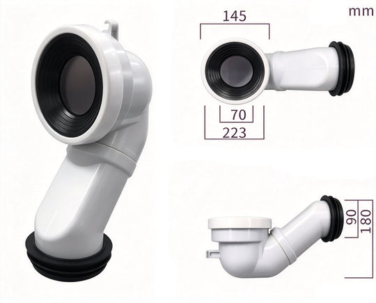 S-Trap Set-Out Pipe 135–165mm for Kyoto Toilet