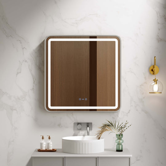 Venus 600×750 / 750×900 / 1200×750mm LED Rectangular Mirror – Brushed Nickel Frame