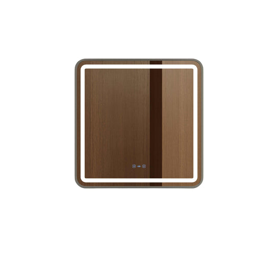 Venus 600×750 / 750×900 / 1200×750mm LED Rectangular Mirror – Gun Metal Frame