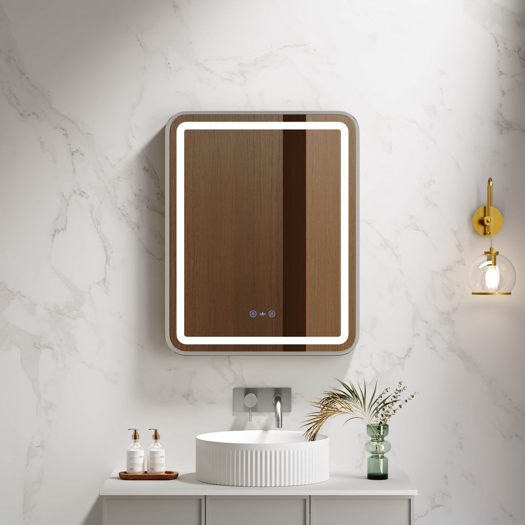 Venus 600×750 / 750×900 / 1200×750mm LED Rectangular Mirror – Brushed Nickel Frame