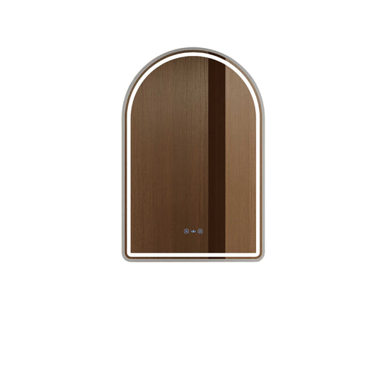 Venus 600×900mm LED Arch Mirror– Brushed Nickel Frame