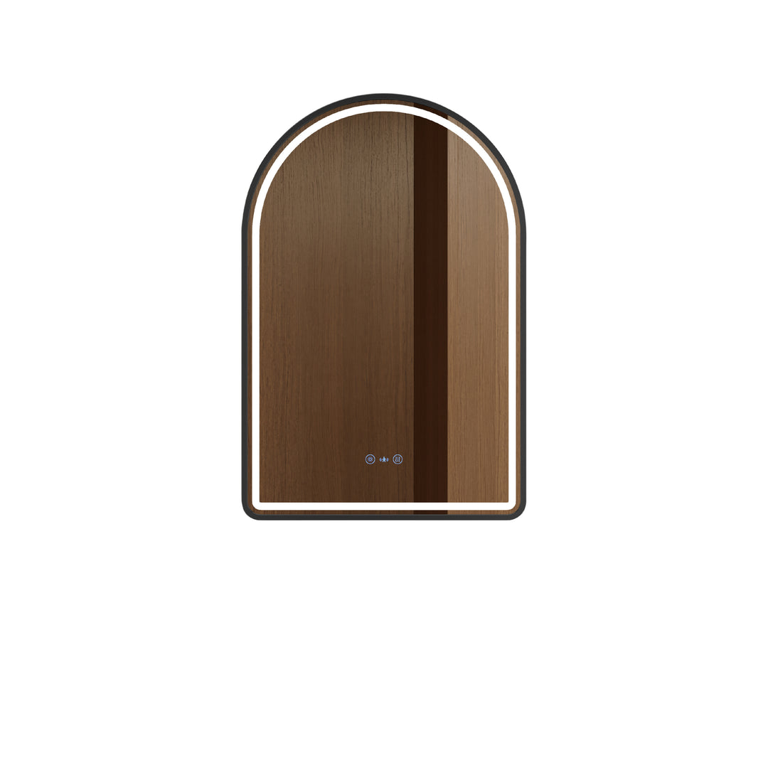 Venus 600×900mm LED Arch Mirror– Matt Black Frame