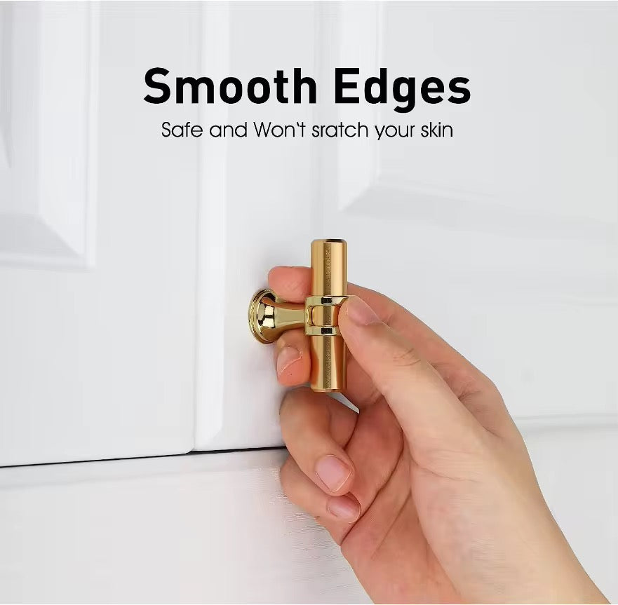 T Bar Knob 50mm – Gold Finish