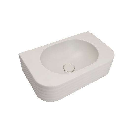 VIVO 45 Concrete D-Shape Wall-Hung Basin-Gray White